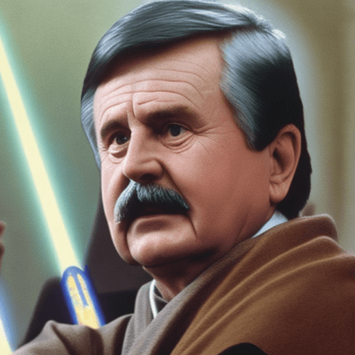 AI generated: Lech wałęsa as a jedi