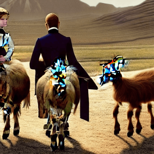 AI generated: sharp, highly detailed, film from a 2 0 1 9 sci fi 8 k movie, set in 1 8 6 0, the Trump famify ridin...