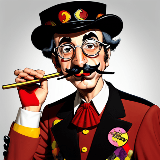 AI generated: Groucho Marx dressed as Sergeant Pepper's Lonely Hearts Club Band member