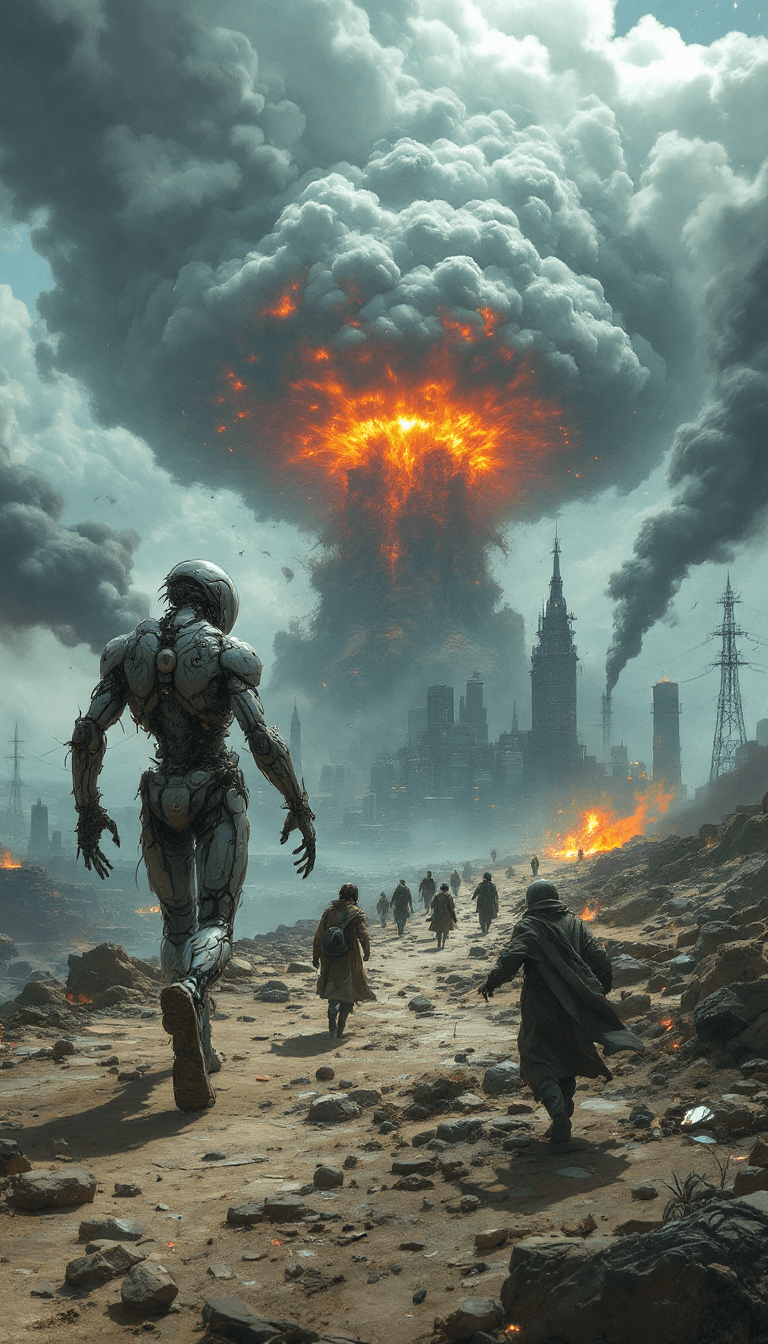 AI generated: /imagine prompt an amazing futuristic dystopian image (in the style of the artist Joao Ruas:1.9), En...