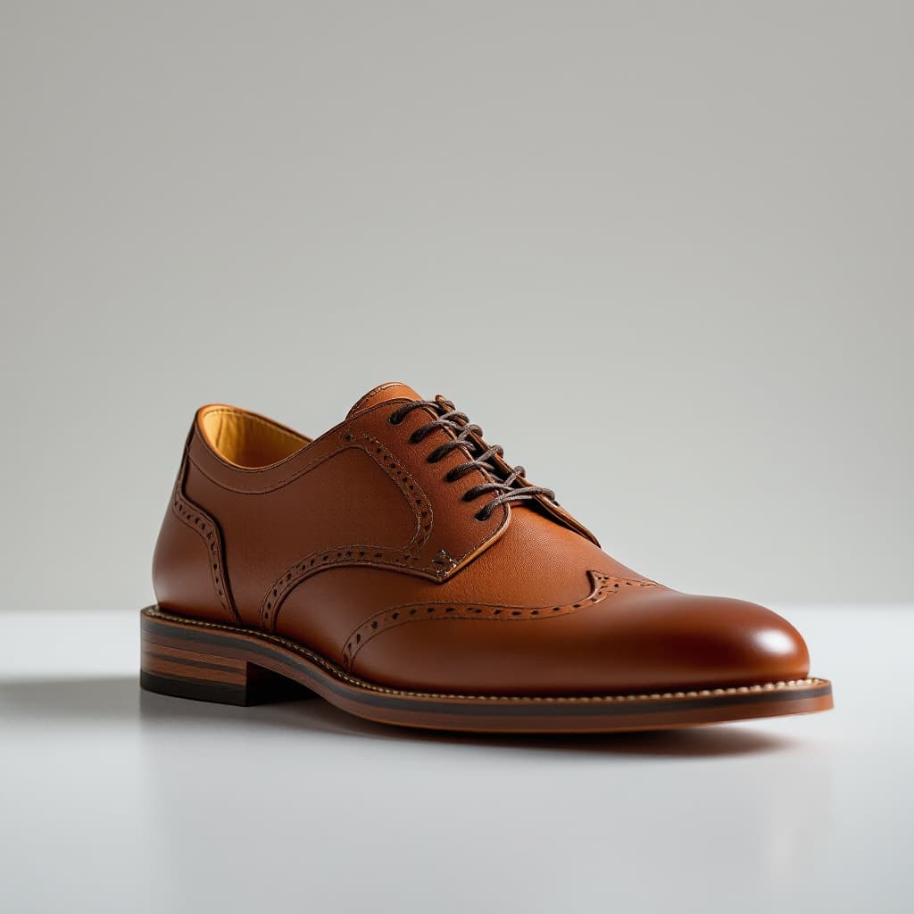 AI generated: ultra-realistic photo concept leather shoe, in the proffessional style photography, shot on a Sony A...