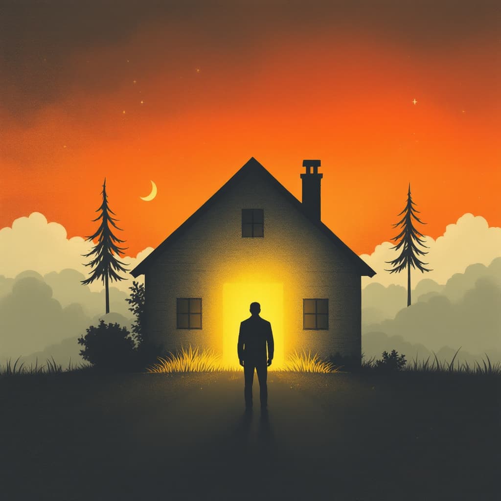 AI generated: house with human in front