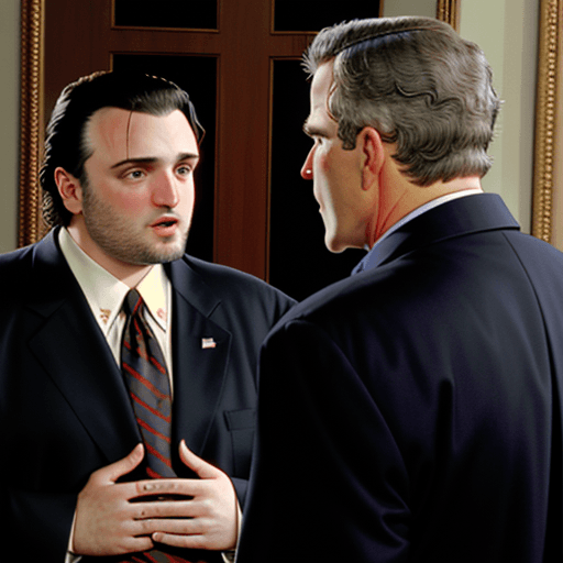 AI generated: anthony soprano talking to george w. bush 2 in satriale's



