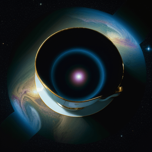 AI generated: High resolution photography outer space , in teacup
