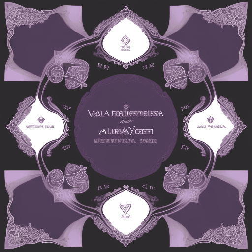 AI generated: Create a stunning logo in shades of purple that incorporates the text 'Valeria Amestica Clinical Psy...