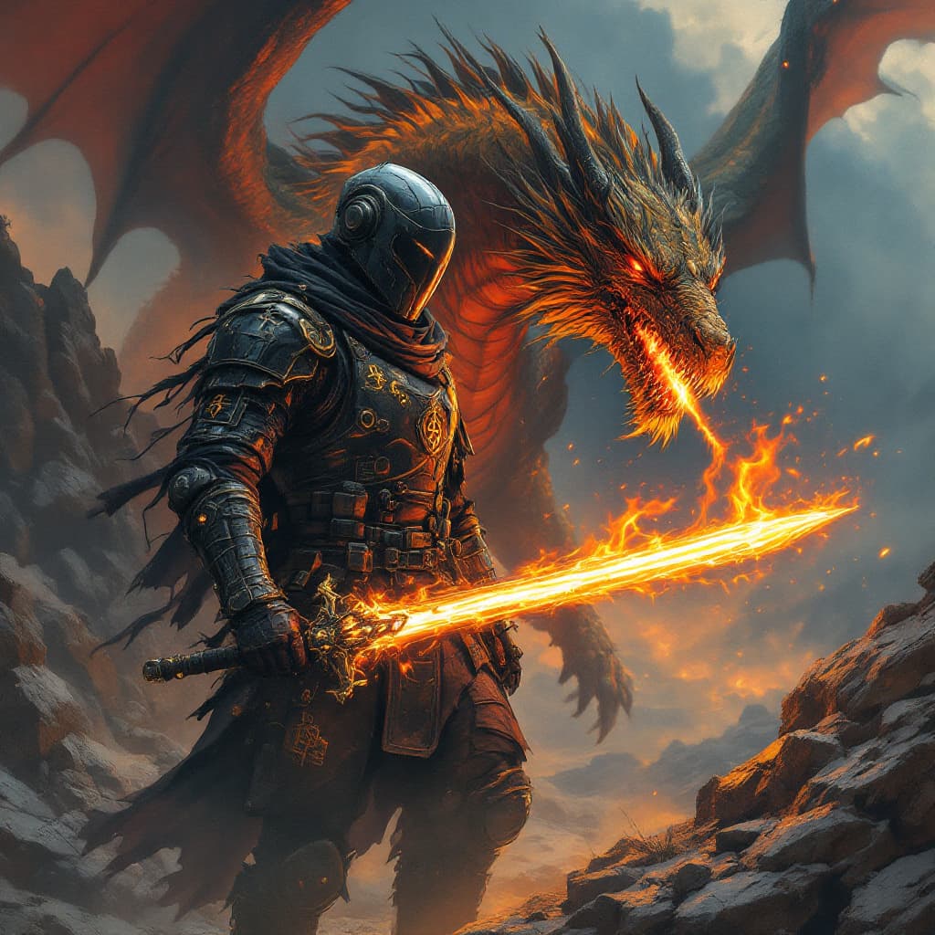 AI generated:  Envision a knight from the years 1100s, clad in a steampunk-style tactical suit of armor,and helmet...