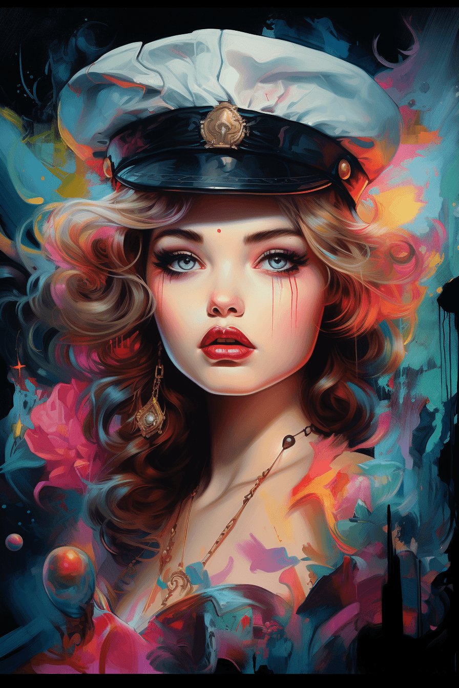 AI generated: Pop art print retro style image, vintage peter pan, in the style of brian m. viveros, lisa frank, cu...