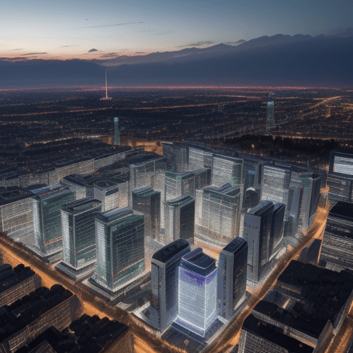 AI generated: wie sieht eine digital vernetztes Quartier in Bayern in 2030 aus, die komplett aus erneuerbaren Ener...