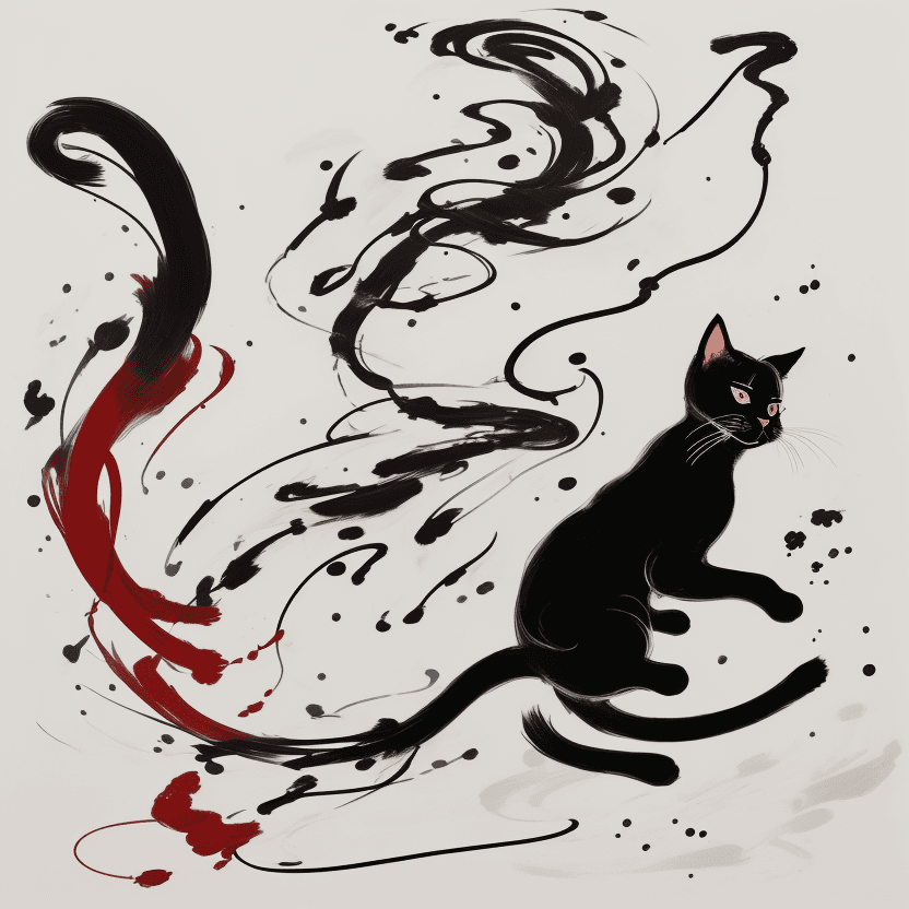 AI generated: Picture a single closeup cat portrayed with the artistic essence of Qi Baishi's renowned brushwork. ...