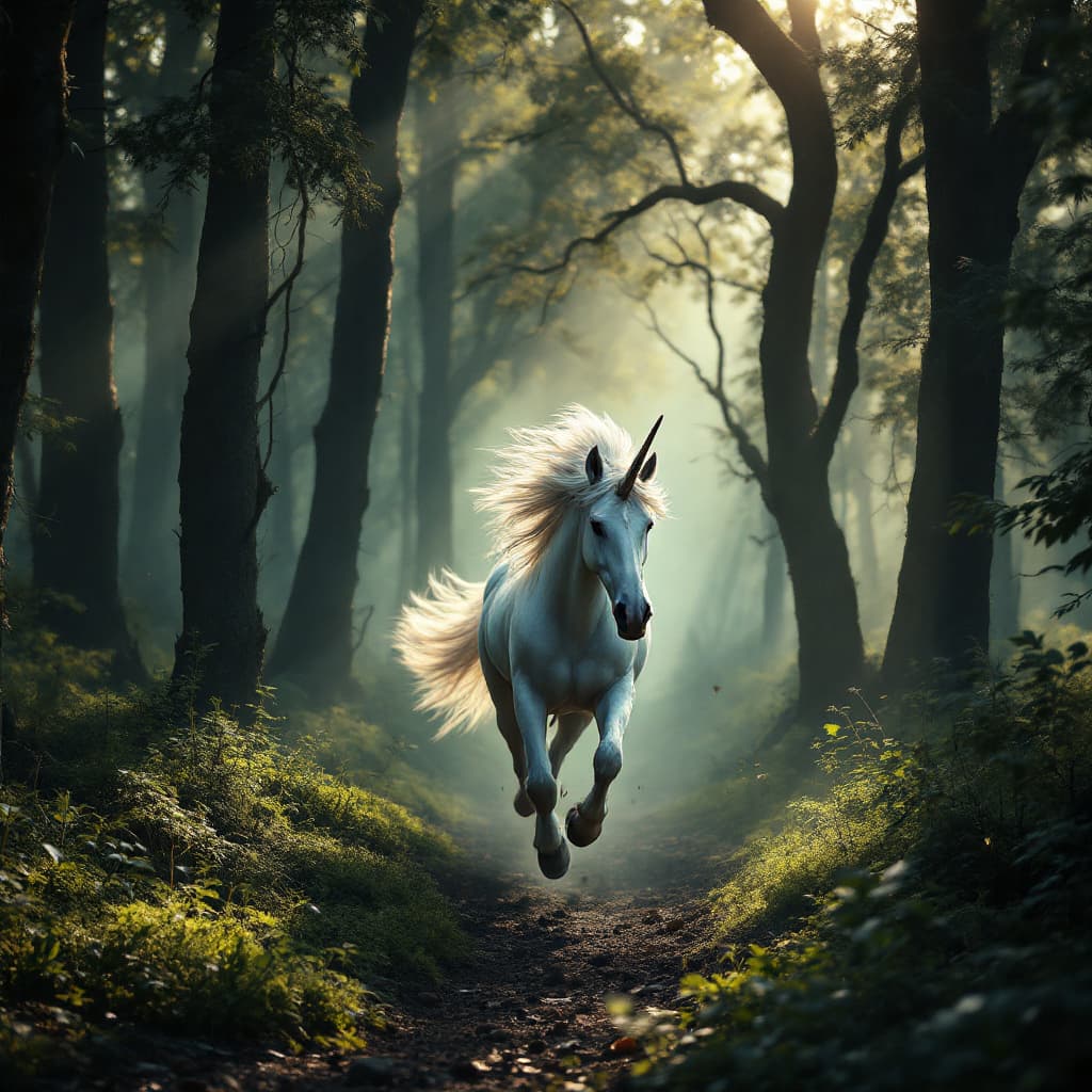 AI generated: Surreal forest photography, dramatic lighting, movie lighting, striking low angle, art station trend...