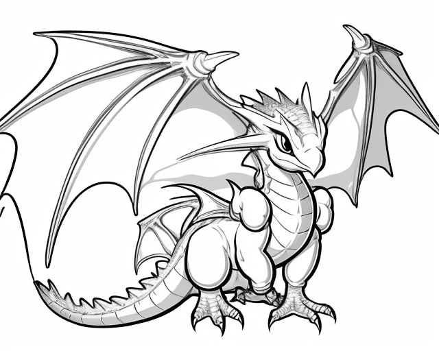 AI generated: cartoon baby bird dragon only the lines so i can paint it and fit the canvas