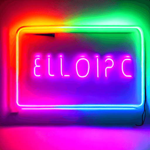 AI generated: neon sign in the distance, vapor lighting, neon atmosphere, ultraviolet and neon colors, neon aesthe...