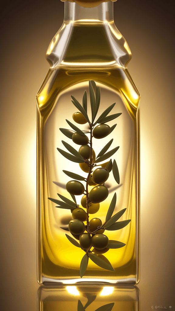 AI generated: <lora:CrystallineAI-000009:1>, concept art, top-down view of a Fallacious olive oil, at Golden hour,...