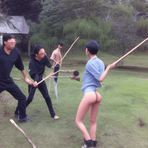 AI generated: an ass vs stick, anime