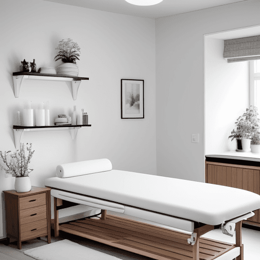 AI generated: "Transform my narrow massage room (1.5 meters wide by 2.5 meters long) into a Scandinavian-style spa...