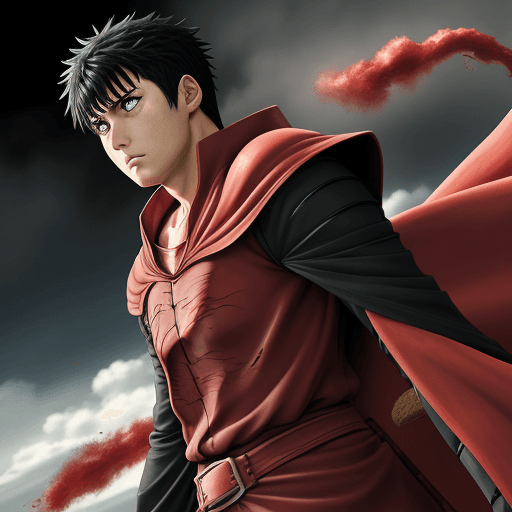 AI generated: Guts anime, playing