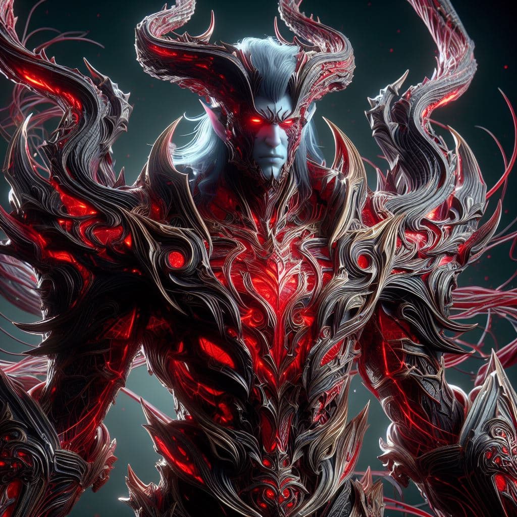 AI generated: A visually stunning, ultra-realistic 3D rendering of Blood Lord Vladimir, a formidable character fro...