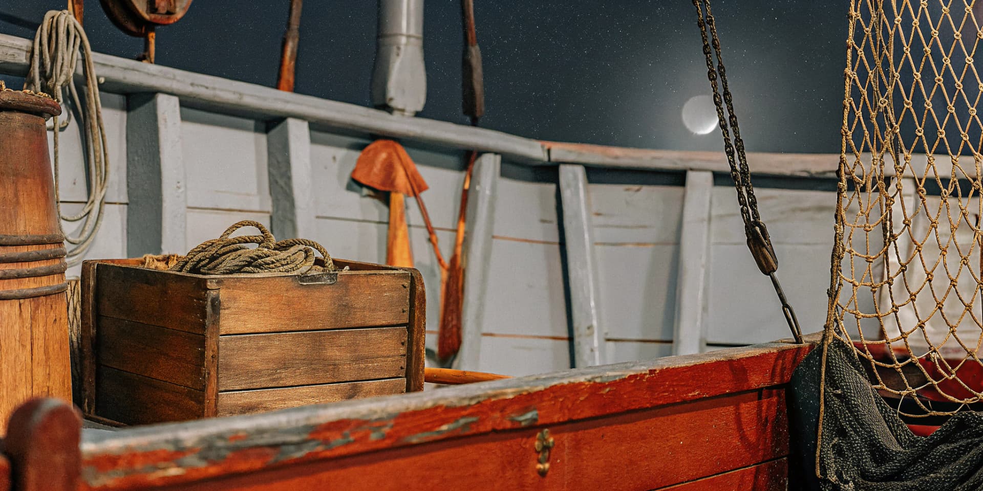 AI generated: a pirate ship in a rough sea, close up shot taken inside of the old, distressed, and ornate wooden p...