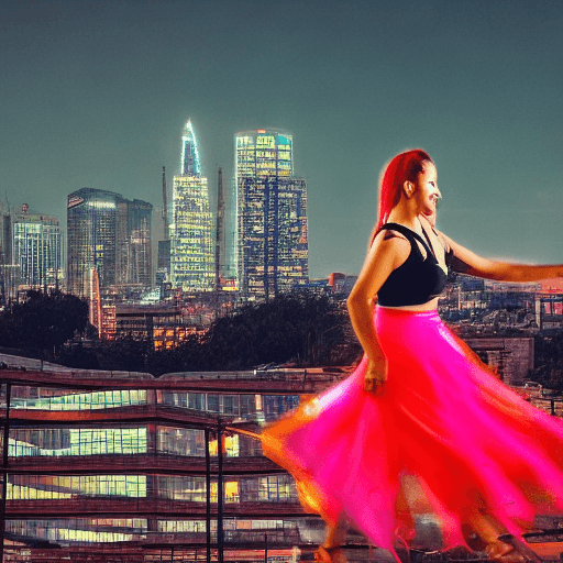 AI generated: Hyper realistic photo of young Latina girl skirt flying up  while walking. City back ground. Night t...