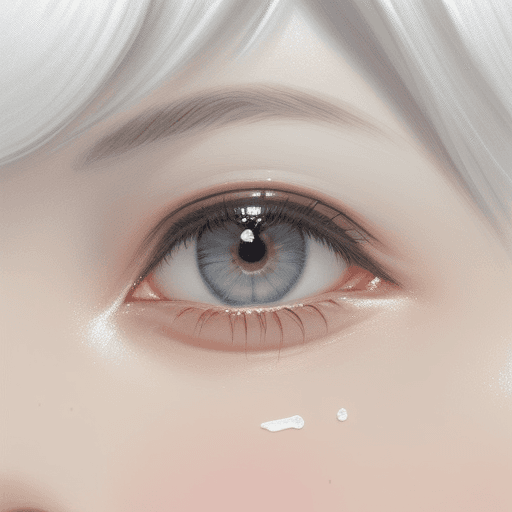 AI generated: what is summer's color, by Catallia Vasquez painting, shallow silver white, face close up, --s 400, ...