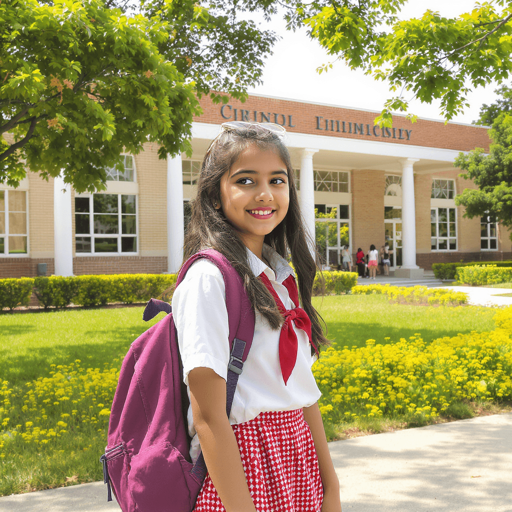 AI generated: a girl in school