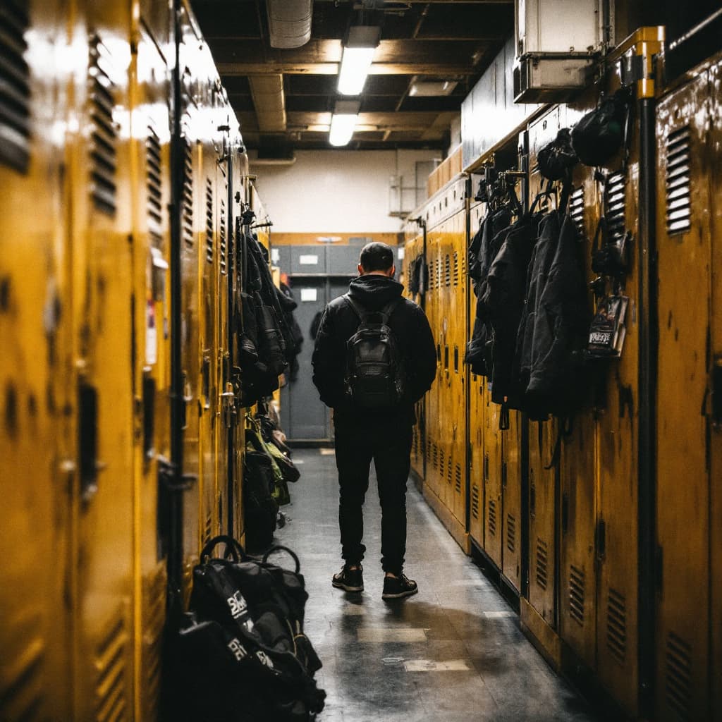 AI generated: boy in locker room