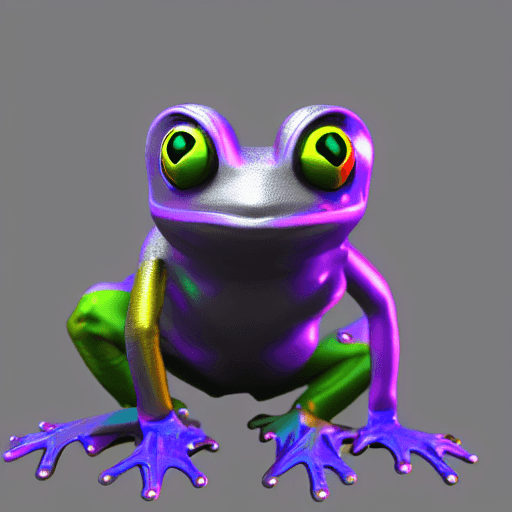 AI generated: cute cyberpunk frog, futuristic, highly detailed, made with blender --v 4