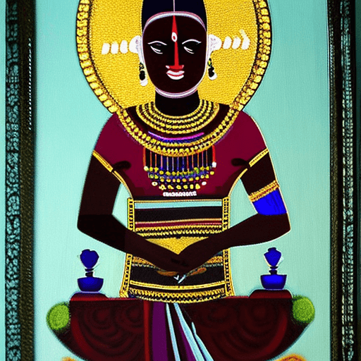 AI generated: A painting of an khmer apsara woman wearing traditional khmer apsara clothing, in the style of preci...