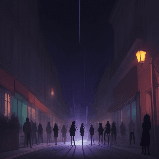 AI generated: Générer une illustration représentant un club nocturne animé avec des lumières vives et des gens dan...