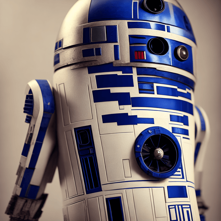 AI generated: High resolution R2D2, 8k, intricate detail, photorealistic, realistic light, wide angle, kinkfolk ph...