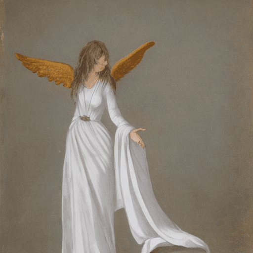 AI generated: woman as an angel with white dress