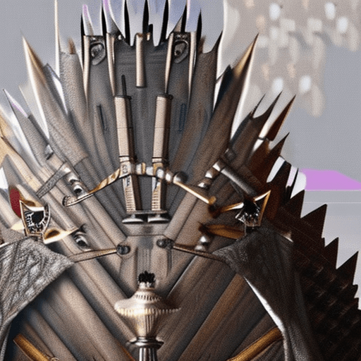 AI generated: A photorealistic image of Galemys pyrenaicus, the Pyrenean desman, sitting regally on the Iron Thron...