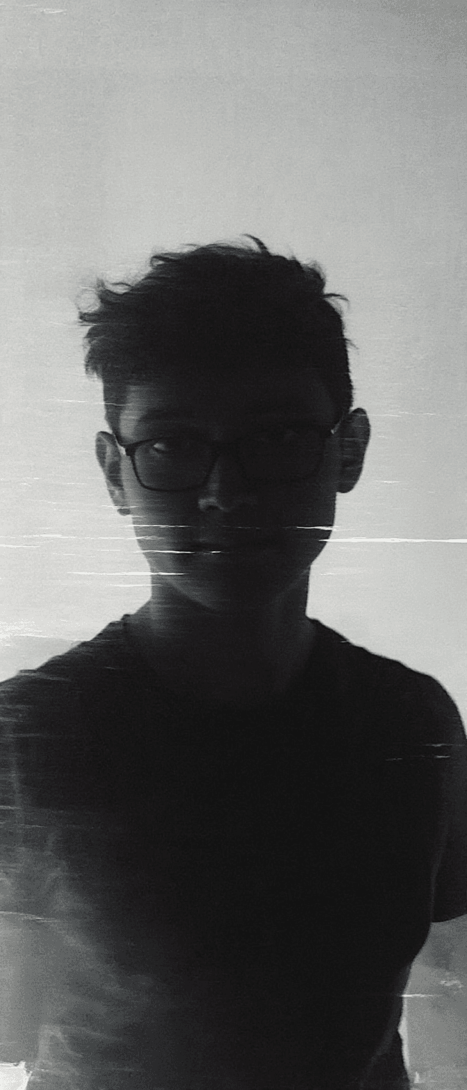 AI generated: glitch art with linear distortion, horizontal scan lines and digital interference, vertical portrait...