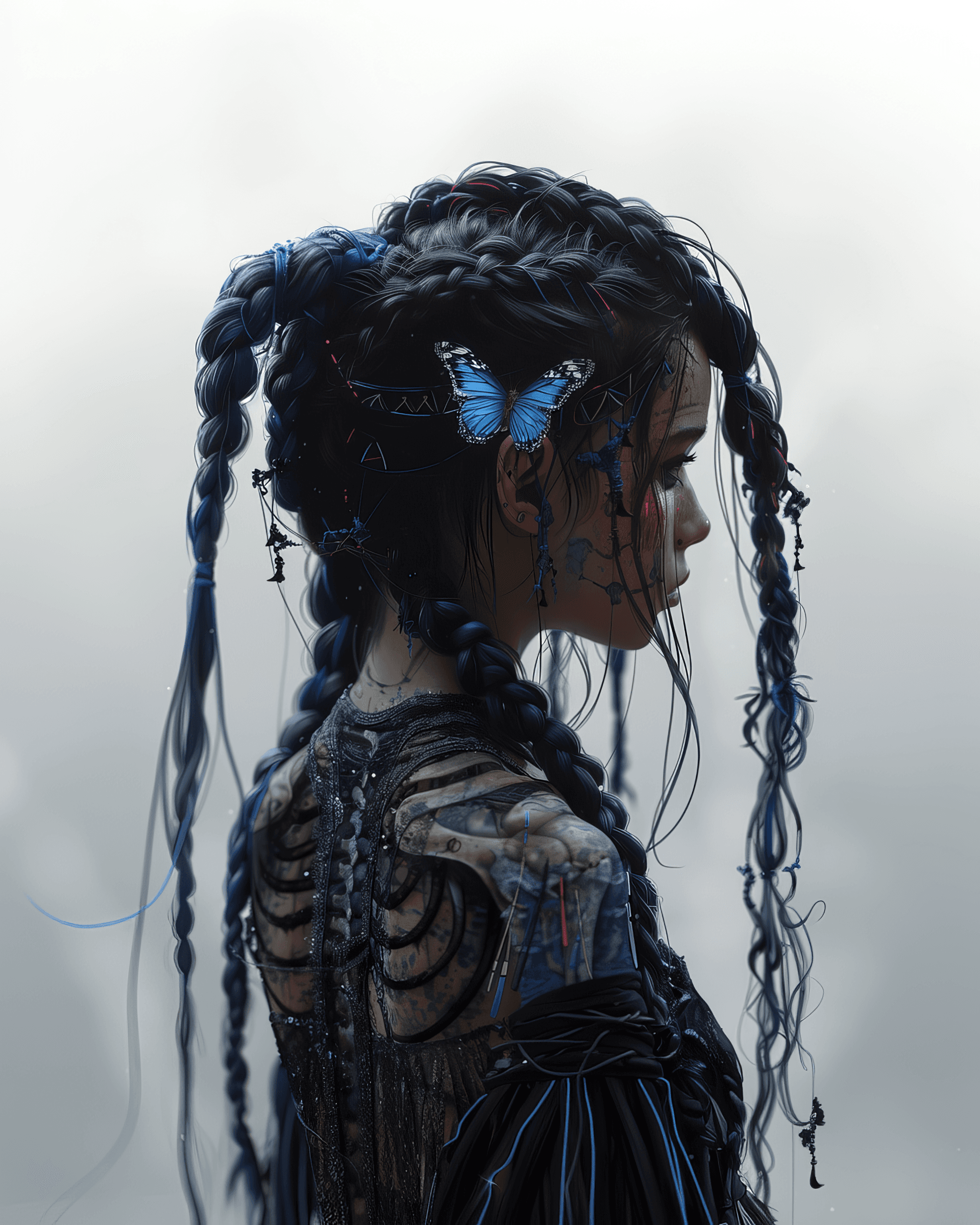 AI generated: TranslucentVisibility,score_9,1girl,solo,long hair,looking at viewer,blue eyes,simple background,bla...