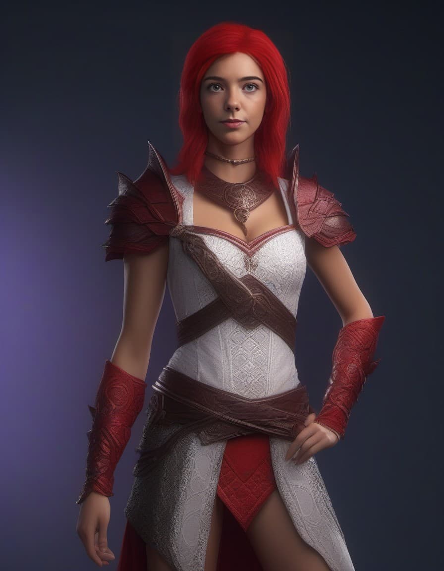AI generated: depiction of a female drow, dnd , elf , purple eyes, (white hair:1.1), (dark skin:1.2), young ann mi...