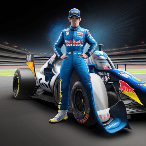 AI generated:  perfect anime illustration, Blastoise,pokemon, racecar driver, firesuit, race track, car, redbull, ...