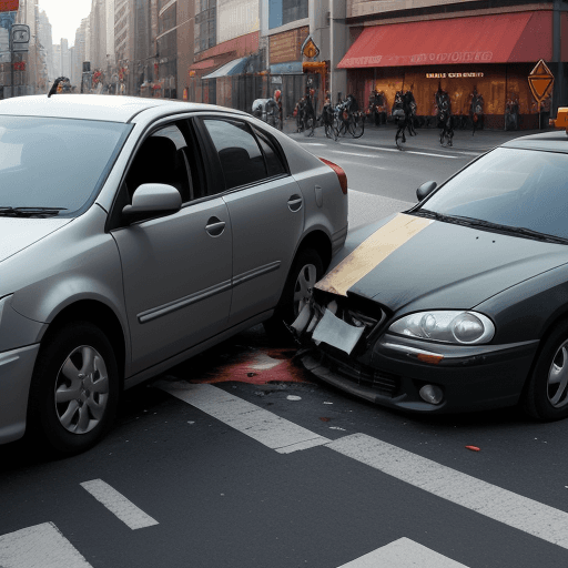 AI generated: car avoid collision with pedestrian
