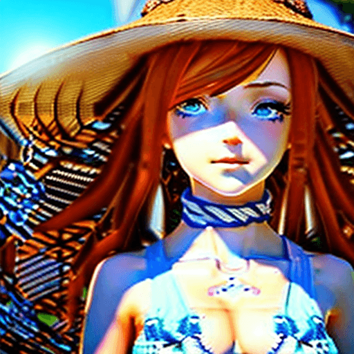 AI generated: yelan, genshin impact, as beach girl, blue glow, (intricate details), perfect eyes, perfect face, pe...
