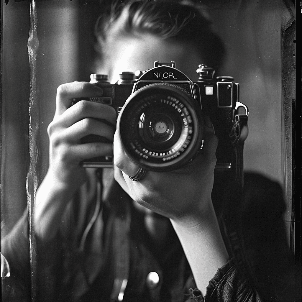 AI generated: a time when they said photography wasn't art because all you do is click a button --style raw --ar 1...