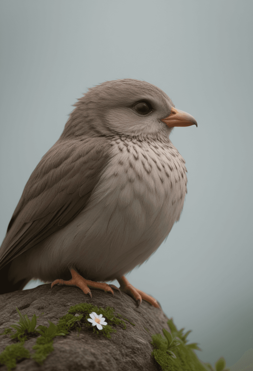 AI generated: cinematic film still (SuperQuality:1.0) ~ (SuperQuality:1.2),a pencil drawing of bird sitting on top...