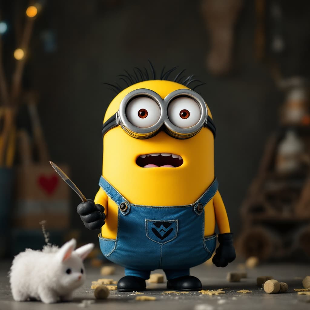 AI generated: a relistic minion dressing the wolwerine costumes