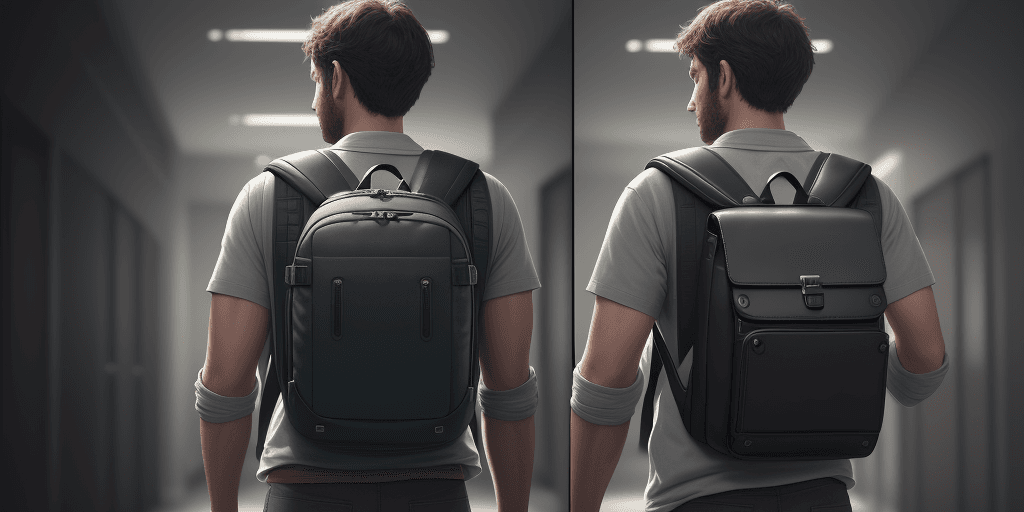 AI generated: The man who replaced his bad backpack with a very nice one, high detail, hd , 8k 
