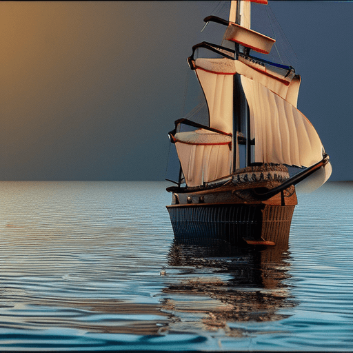 AI generated: Photo of a ultra realistic sailing ship, dramatic light, pale sunrise, cinematic lighting, battered,...