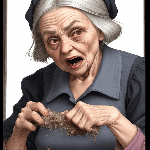 AI generated: Disgusting old woman