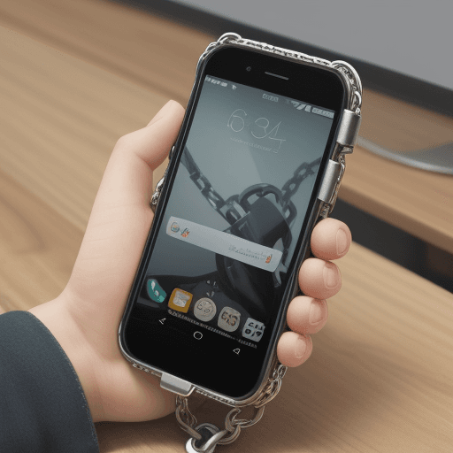 AI generated: Design a cellphone holder assuming that we only have one  stainless steel chain