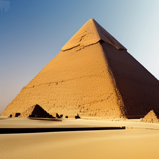 AI generated: Egypt Pyramids in a very advanced civilization