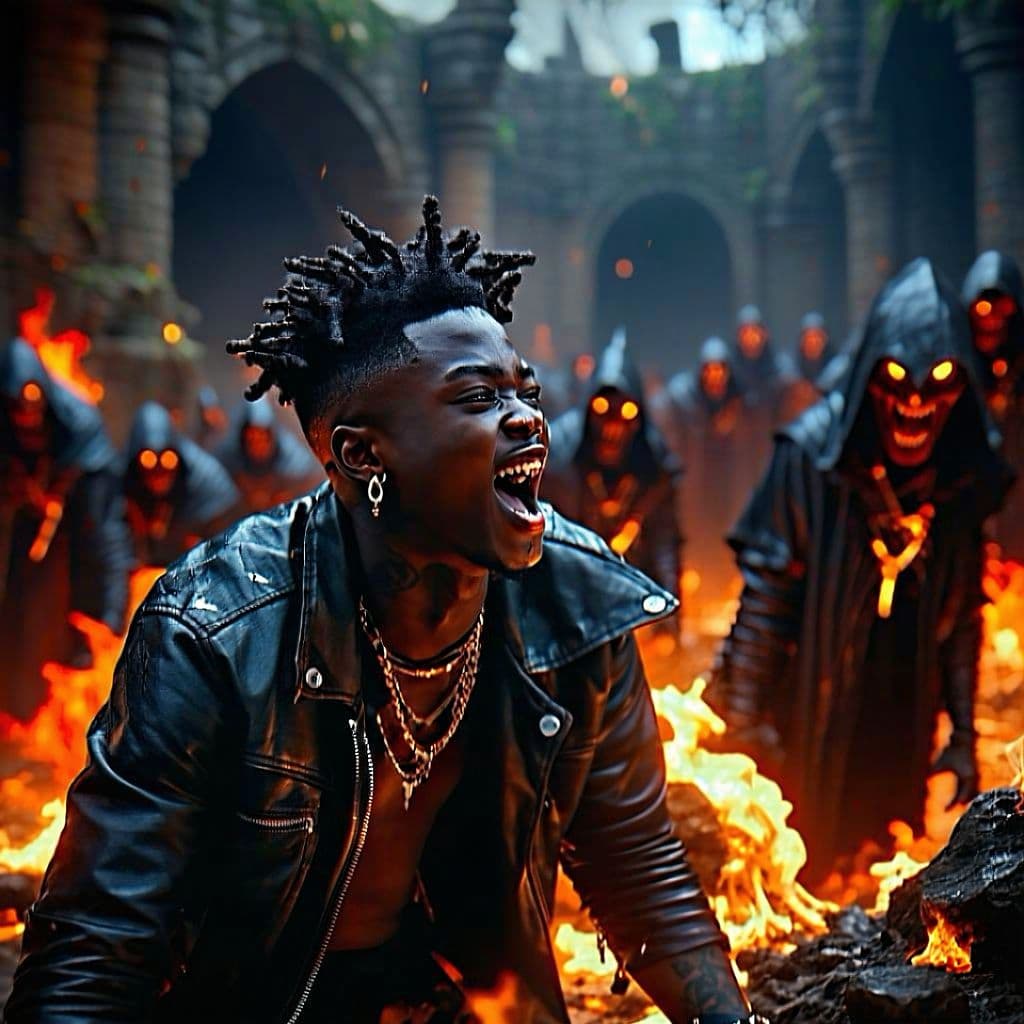 AI generated: ksi, kai cenat, ricegum, in hell, suffering