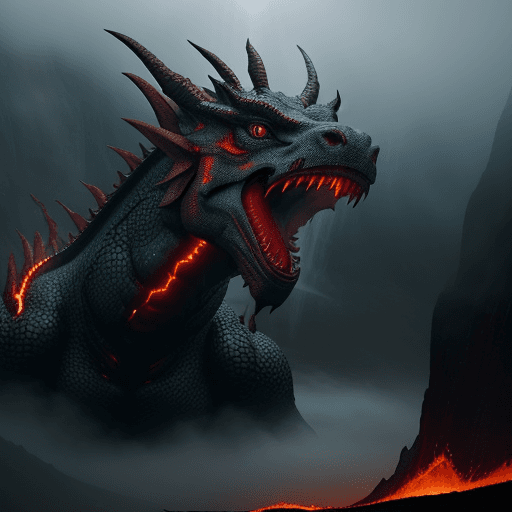 AI generated: A cinematic movie still of an epic giant chaina dragon head with the face of greatness. The weather ...