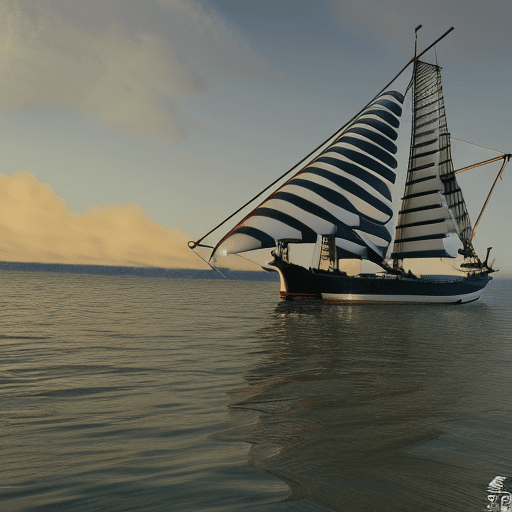 AI generated: Photo of a ultra realistic sailing ship, dramatic light, pale sunrise, cinematic lighting, battered,...