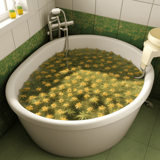 AI generated: chemist bath of flowers of marijuana
